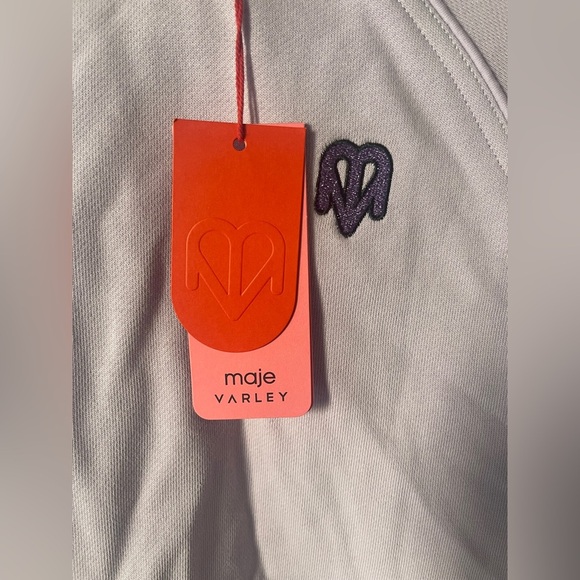 Varley x Maje Mauve Purple Cropped Top Sweatshirt Large - Picture 8 of 8